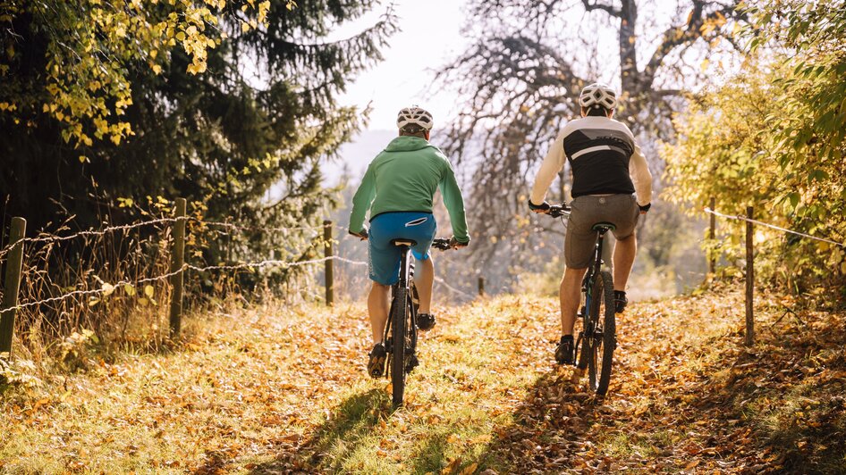 E-Bike Verleih_Radfahrer auf Waldweg_Oststeiermark | © Tourismusverband Oststeiermark