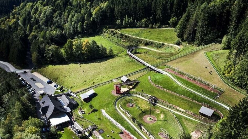 Sommerrodelbahn Koglhof_Luftansicht_Oststeiermark | © Sommerrodelbahn