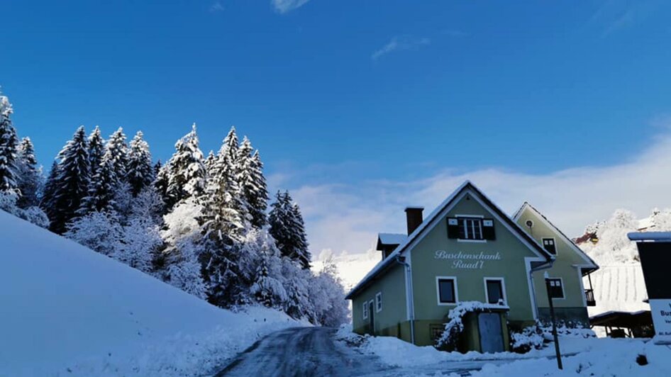 Buschenschank Ruadl Winterstimmung | © Viktoria Poscharnig | Buschenschank Ruadl