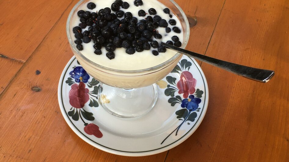 Naturjoghurt mit Heidelbeeren | © Moorstüberl