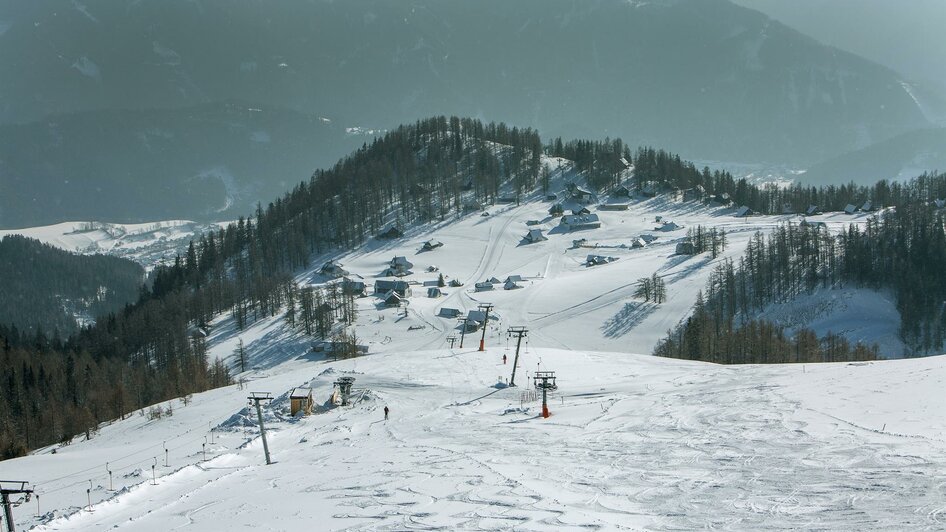 Blick von der Schönleiten auf den Almboden