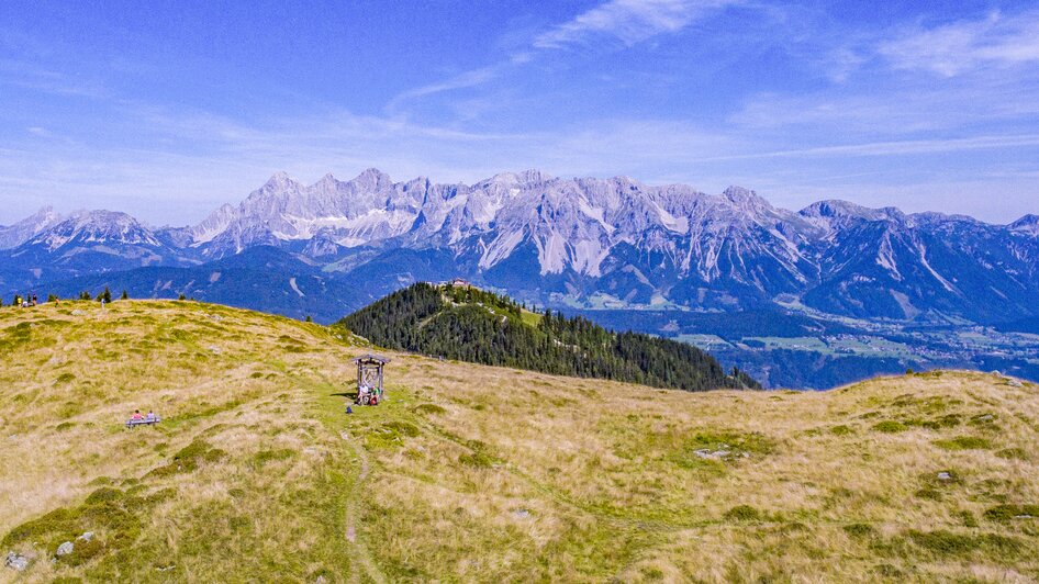 Das Dachsteinmassiv ist von der Hochwurzen uneingeschränkt zu betrachten. | © Johannes Absenger